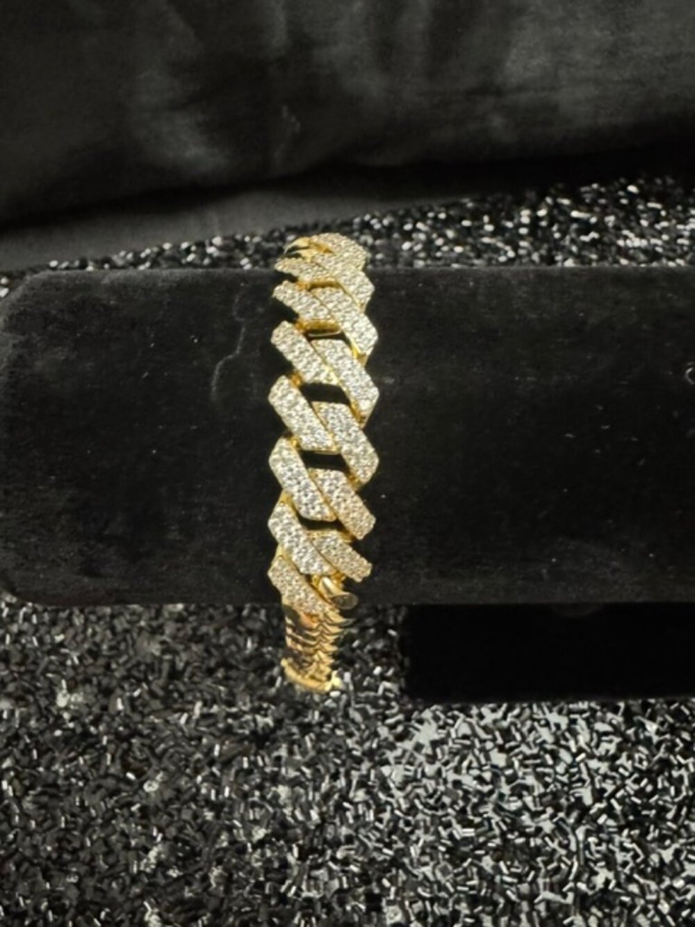 18K Gold Filled Pavé Bracelet with AAA CZ Coffin Lock - Size 7.5" - NWOT
